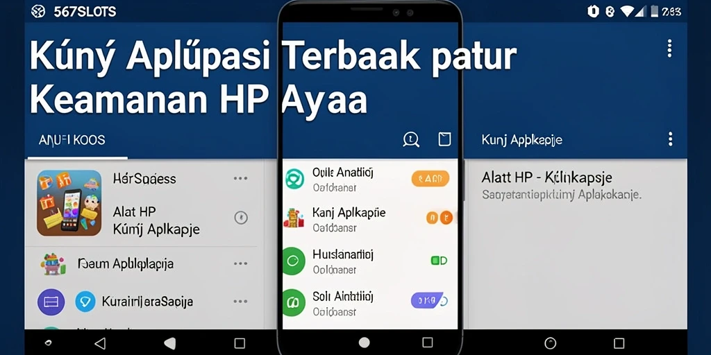 Antarmuka utama 567SLOTS dengan fitur kunci aplikasi yang sederhana.