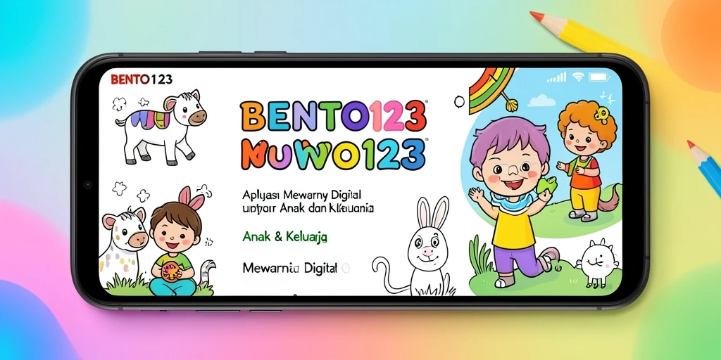 Antarmuka aplikasi BENTO123 yang ramah pengguna untuk mewarnai digital.
