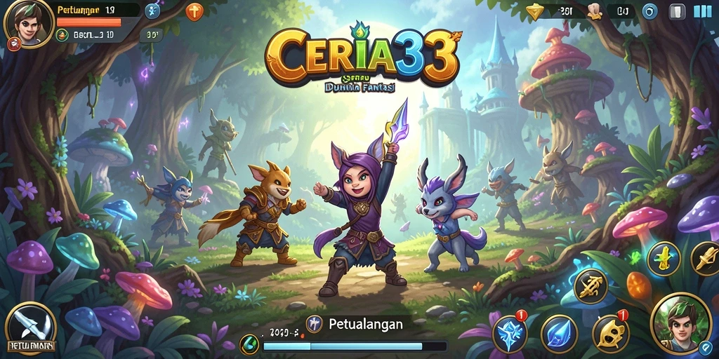 Tampilan menarik dari dunia petualangan CERIA33 yang penuh warna.