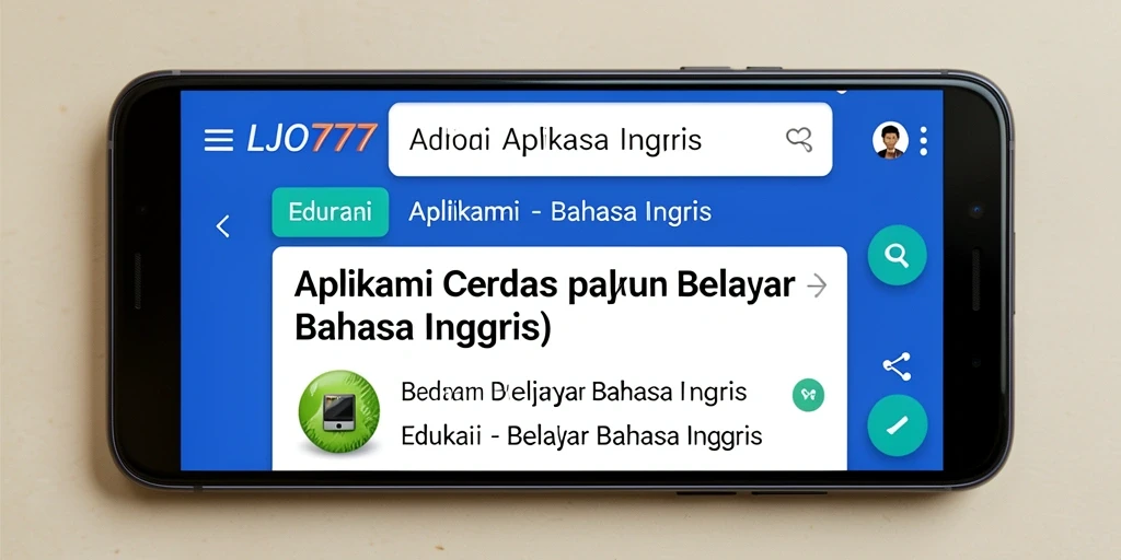 Antarmuka LJO777 yang ramah pengguna untuk belajar bahasa Inggris.