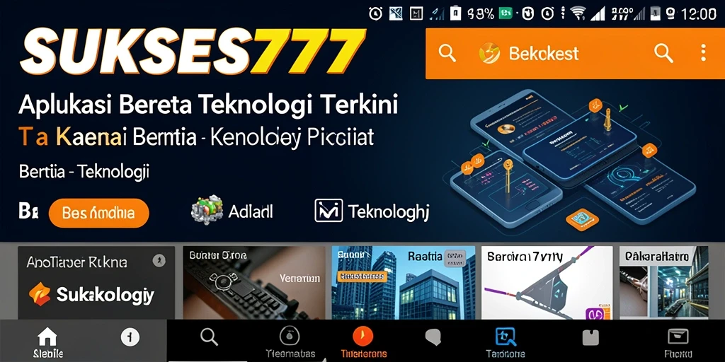 Screenshot aplikasi SUKSES777 yang menampilkan antarmuka pengguna yang menarik.