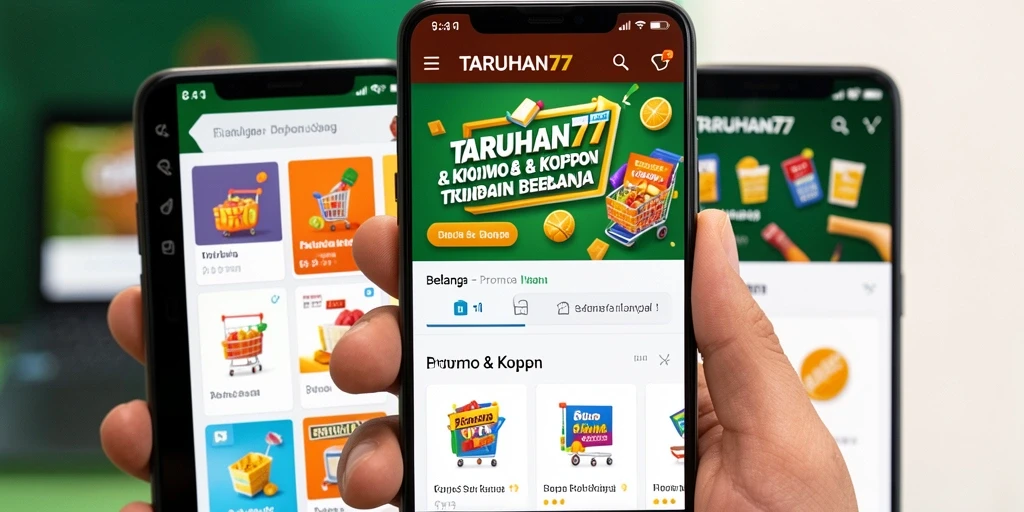 Tampilan aplikasi TARUHAN77 dengan berbagai kupon menarik.